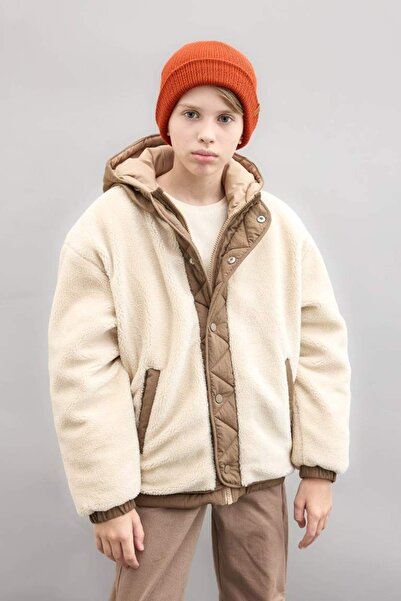 DeFacto Παλτό για αγόρια C6620a8/er139 Ecru