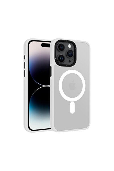 Brabus İphone 14 Pro Max Uyumlu Çift Yan Katmanlı Darbe Emici Magsafe Transpa...