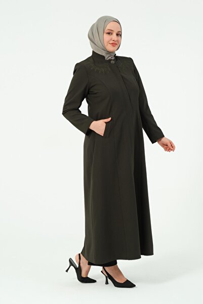 GLR&GYM DUYGU BÜYÜK BEDEN KADIN TESETTÜR ASTARLI ANNE KETEN PARDESÜ