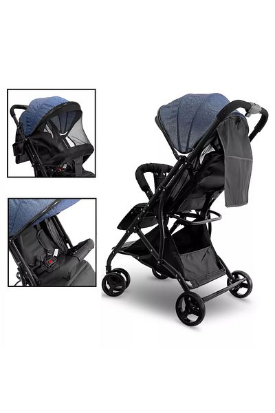 BabyCara Ultra Lightweight Compact Folding Travel Cabin Stroller For Baby 5-Point Safety Harness