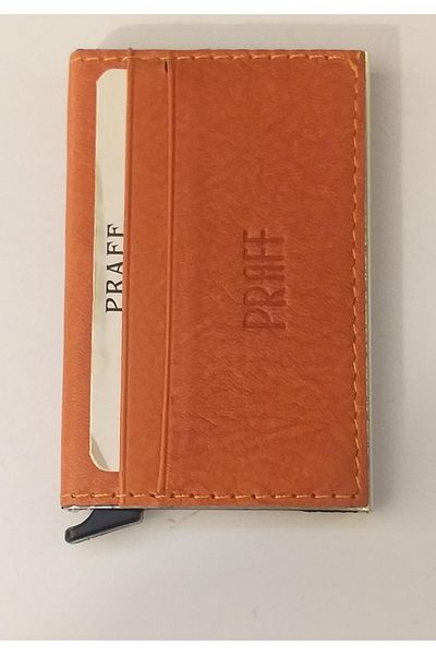 Praff 010923   Θήκη κάρτας Unisex από γνήσιο δέρμα μηχανισμού
