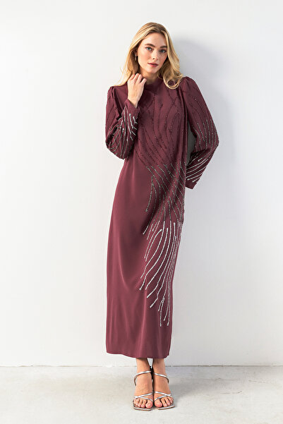 VAVİNOR Βραδινό φόρεμα με πέτρα Nara - Dusty Rose