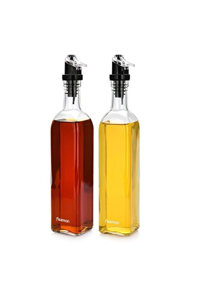 Fissman طقم زجاجات الزيت والخل مكون من قطعتين شفاف 2x500مل