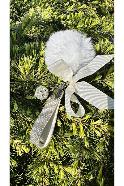 Oasis Life Taşlı Anahtarlık Beyaz Seri Büyük Ponpon Ve Pırlanta Taş Küre Set ...