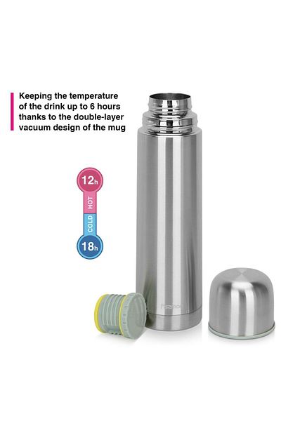 Fissman Double Wall Vacuum Flask 1000 ml Stainless Steel