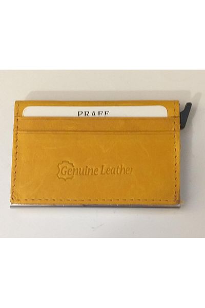 Praff 010923   Θήκη κάρτας Unisex από γνήσιο δέρμα μηχανισμού