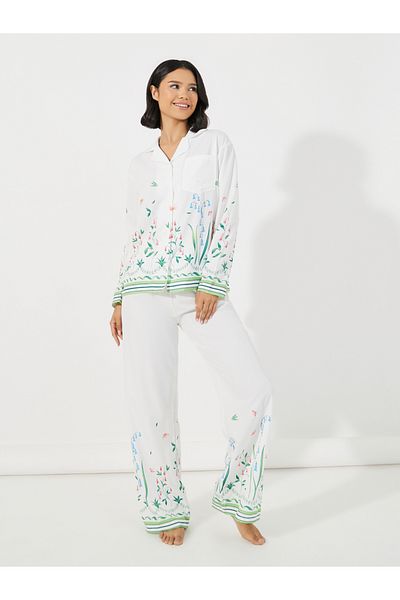 Styli Floral Print Long Sleeves Shirt & Pants Pyjama Set