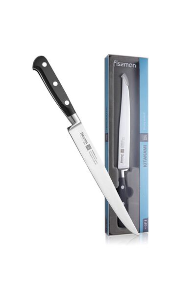 Fissman Slicing Knife Kitakami Series X50CrMoV15 Blade Black/Silver 8inch