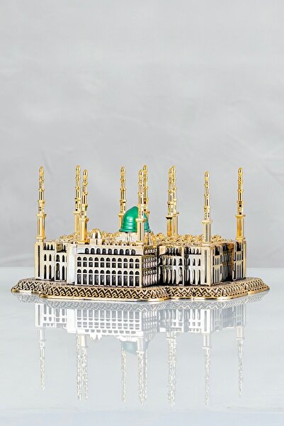 ay çerçeve Zirkon Taşlı Altın Mescid-i Nebevi Camii Dekor Biblo 25*14 cm