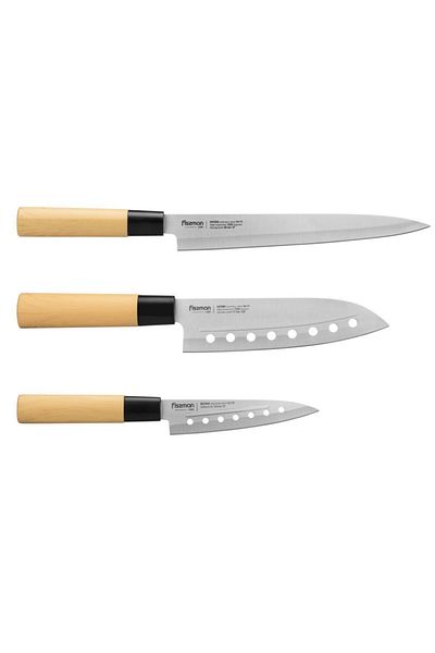 Fissman 3-Piece Non Stick Katana Knifes Brown/Silver 32.5cm