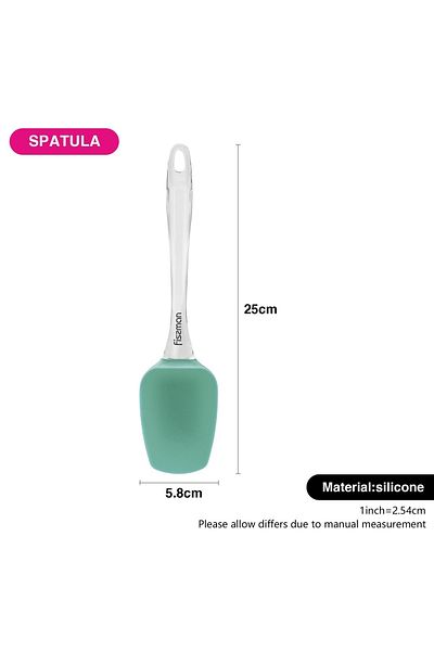 Fissman Silicone Spatula Turner, Transparent Handle High-Heat Resistant Spreading Spatula (Mint)