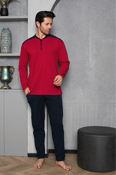 CALİA Men's 4-Season Pajama Set - Buttoned Neck