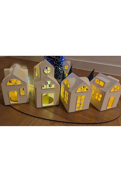Home 4 Decorative Christmas and New Year's Houses - Winter Houses