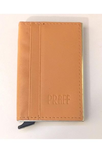 Praff 010923   Θήκη κάρτας Unisex από γνήσιο δέρμα μηχανισμού