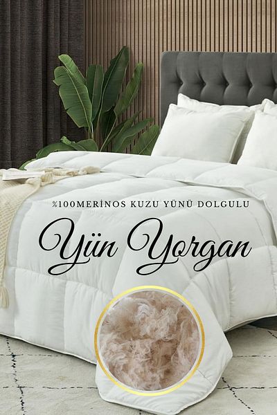 Elyaf Sepeti 100% Natural Wool Washable Single Wool Quilt