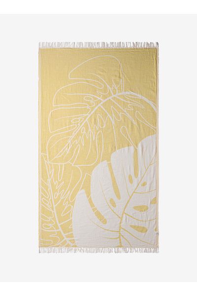 Barine Κίτρινο Monstera Πετσέτα από βαμβάκι - 90x160