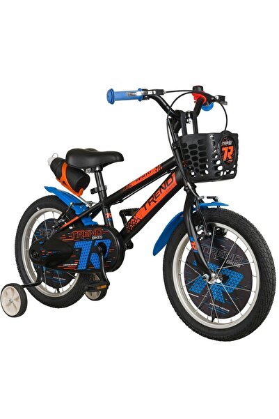 TRENDBIKE Vento 16 Jant 4-6 Yaş Erkek Çocuk Bisikleti Siyah Neon Turuncu Mavi
