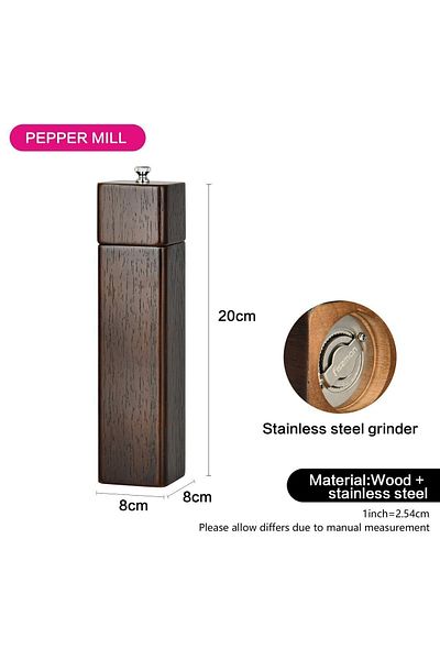 Fissman Square Shape Pepper Mill Dark Brown 21.5 x 5cm