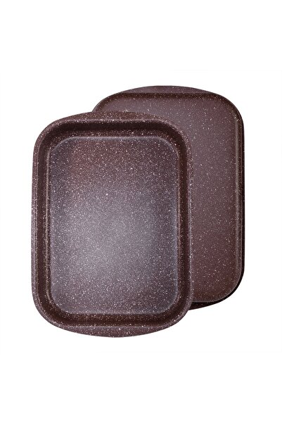 Fissman مقلاة شواء ألومنيوم مع طلاء TouchStone غير لاصق بني 30x22x6 سم