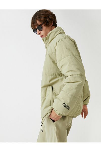 Koton Puffer Jacket Stand Collar Zipper Detailed Waterproof