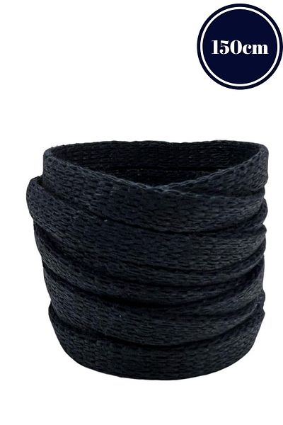 Mag Shoes Care Navy Blue Flat Waxed Shoelaces. 150cm. 1 Pair. 2 Pieces.