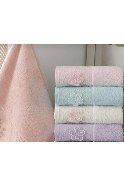 Fiesta Daisy 6-Piece Bamboo Mother-Daughter 3D Embroidered Towel Set