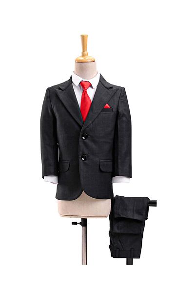 Babyhug Full Sleeves Party Suit With Bow Solid - Black