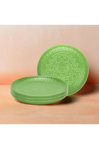 Fissman Ceramic Dinner Plate 20.8cm, Motif Series Ceramic Tableware Dishes, Green