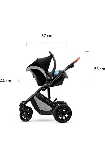 Kinderkraft 3-in-1 Prime 20' Stroller W/ Accessories - Black