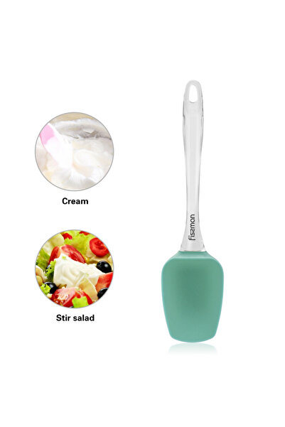 Fissman Silicone Spatula Turner, Transparent Handle High-Heat Resistant Spreading Spatula (Mint)