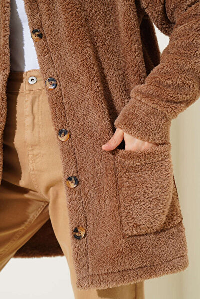 VOLT CLOTHİNG Γυναικεία βελούδινη ζακέτα με κουμπιά