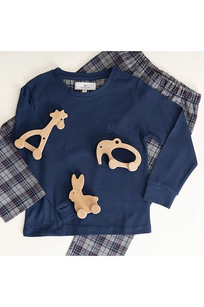 Penelope Boy's Pajama Set 3-4 Years Navy Blue