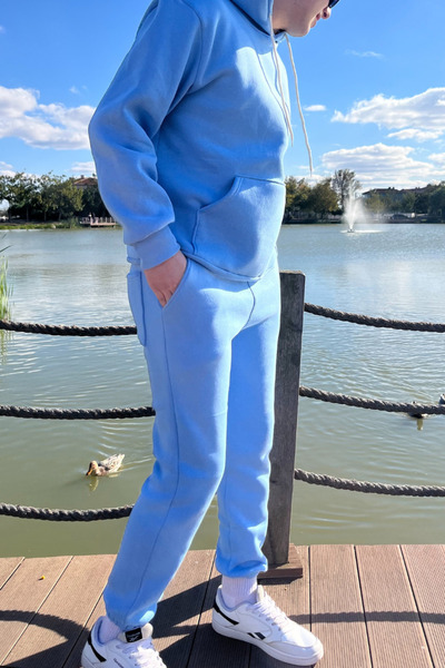 ruNadeS Ανδρικό σετ αθλητικής φόρμας με ριγέ ριγέ χαλαρή εφαρμογή με ελαστικά πόδια και τσέπη καγκουρό - Ρούχα για το σπίτι