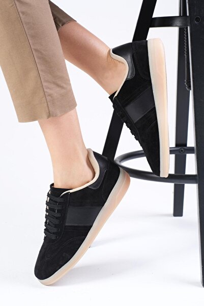 Mio Gusto Nicole Genuine Suede Black Color Women's Casual Sneakers