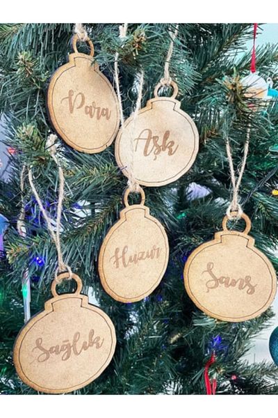 NT Handmade Σετ 5 στολίδια Χριστουγεννιάτικου Δέντρου - Όμορφες Προσευχές Πρωτοχρονιάς