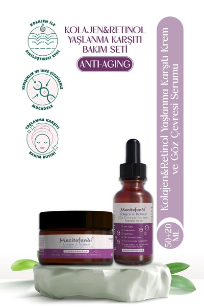 Mecitefendi Kolajen & Retinol Yaşlanma Karşıtı Krem 50 ml Kolajen & Retinol Göz Çevresi Serumu 20 ml