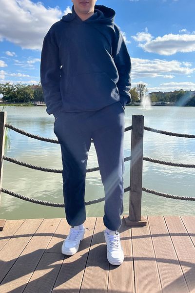 ruNadeS Men's Relaxed Fit Sweatpants with Raised Inside and Elastic Legs and Kangaroo Pocket - Home Wear