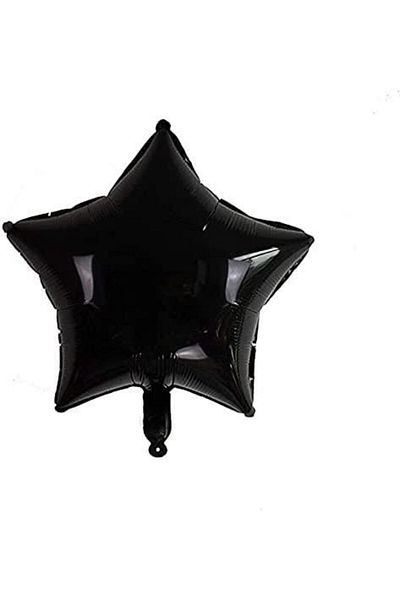 Ezgi Party Store Black Concept 1 Year Birthday Celebration Set; Black Confet Balloon, Number Star Foil and Banner