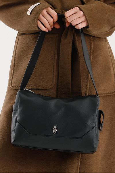 Aron Atelier Laura Black Soft Flotr Leather Women's Shoulder Bag