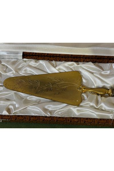 tayfuntufan antika koleksiyon 1960S French Gold and Silver Plating Serving Spatula - Spatula Length 25.5 cm - 97634