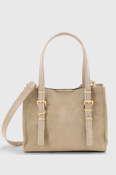 Housebags Women's Cream Suede Shoulder Strap Tote Bag 267