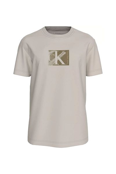 Calvin Klein Men's Ck Logo Boxed T-Shirt - Cream