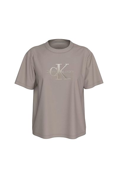 Calvin Klein Ck vyšívané dámské tričko Monologo - šedé