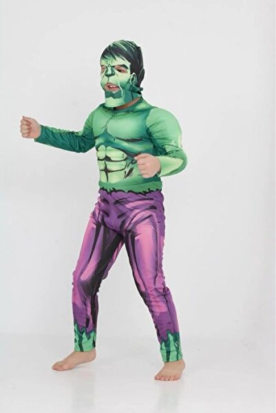 Liyavera Marvel Çocuk Süper Kahraman Kaslı Hulk Kostümü - Çocuk Kaslı Hulk Kı...