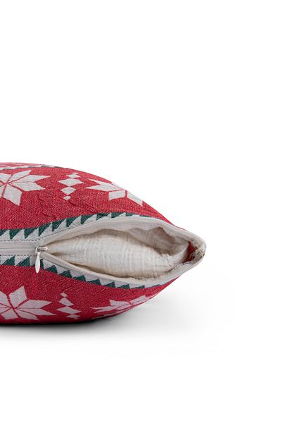 MYLASA HOME Mylasahome 100% Cotton New Year's Red Throw Pillow with Zipper 45X45Cm