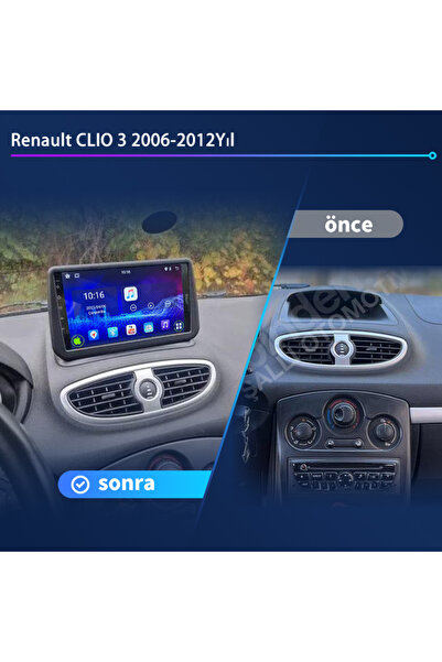 Dobest Renault CLIO 3 (2006-2012)Kablosuz Carplay/Navigasyon/gps/Geri vites a...