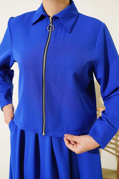 VOLT CLOTHİNG Women's Zippered Flared Skirt Double Suit