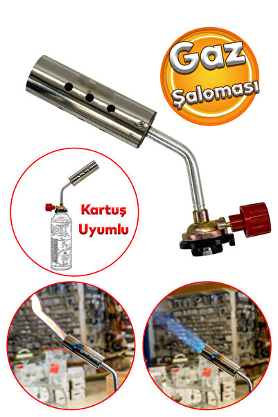 Badem10 Gaz Ayarlı Pürmüz Kartuş Şaloma Butan Bütan Propan Gaz Başlığı Dragon...