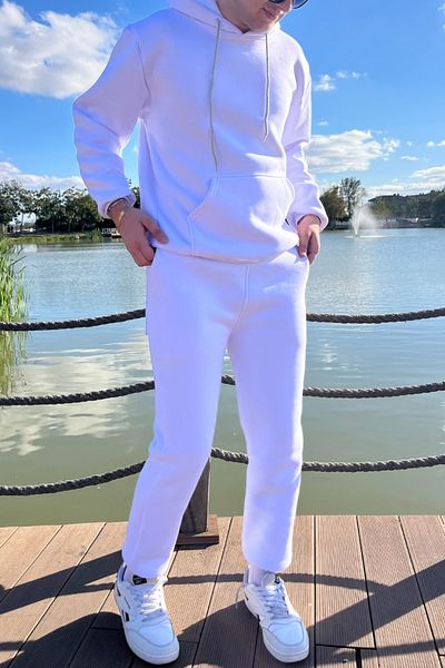 ruNadeS Men's Relaxed Fit Sweatpants with Raised Inside and Elastic Legs and Kangaroo Pocket - Home Wear