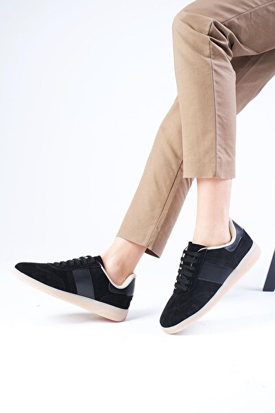 Mio Gusto Nicole Genuine Suede Black Color Women's Casual Sneakers